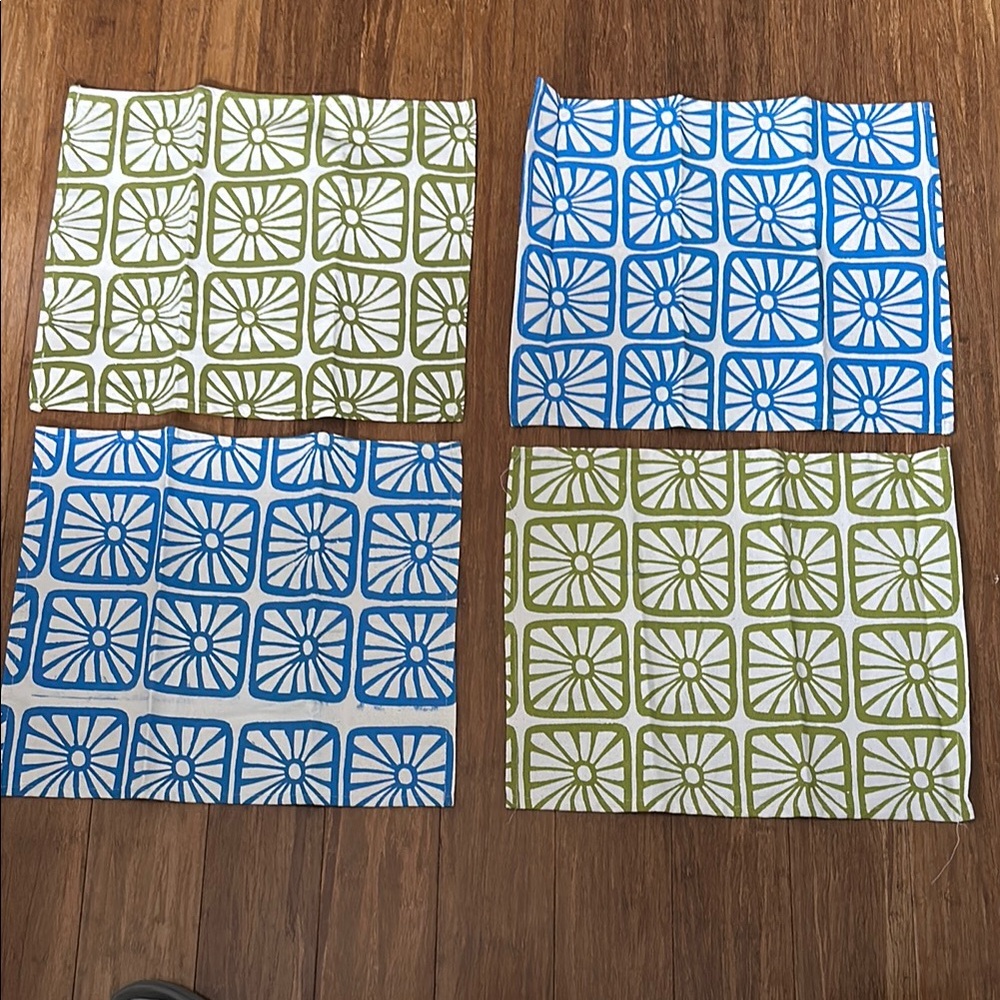 Floral Pattern Dining Table Linens - Blue and Sage Green